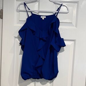 Charming Charlie Royal Blue Ruffle Camisole